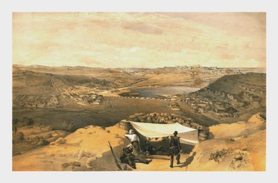 Die Stadtbatterien von Sebastopol vom fortgeschrittenen Parallelangriff von Chapman, 23. Juni 1855 von RM Bryson