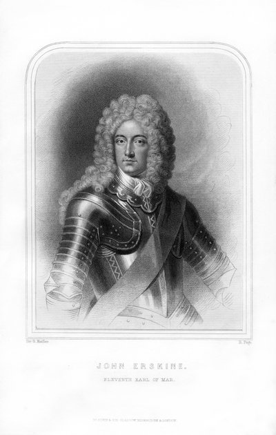 John Erskine, Earl of Mar, schottischer Adliger und Anführer der Jakobiten, 1870 von R. Page