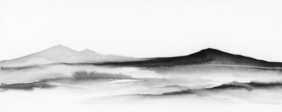 Neblige Berglandschaft von Rachel Elise