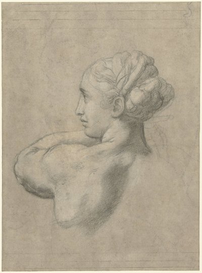 Studie des Kopfes und der linken Schulter einer Frau von Rafaël