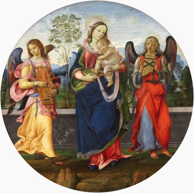Madonna und Kind mit zwei musizierenden Engeln von Raffaellino del Garbo