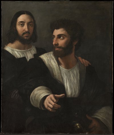 Selbstporträt mit einem Freund Doppelporträt, 1519 von Raffaello Sanzio Raphael