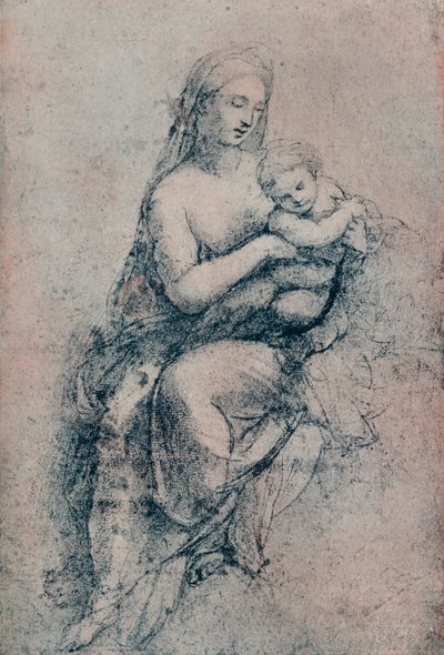 Die Jungfrau und das Kind, Studie für die Madonna di Foligno, ca. 1511 von Raffaello Sanzio Raphael