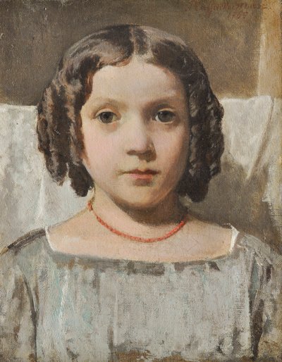 Mädchen mit einer Korallenkette von Raffaello Sernesi
