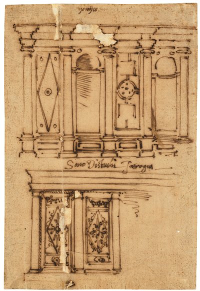 Entwurf für eine Wanddekoration von Raffaello da Montelupo