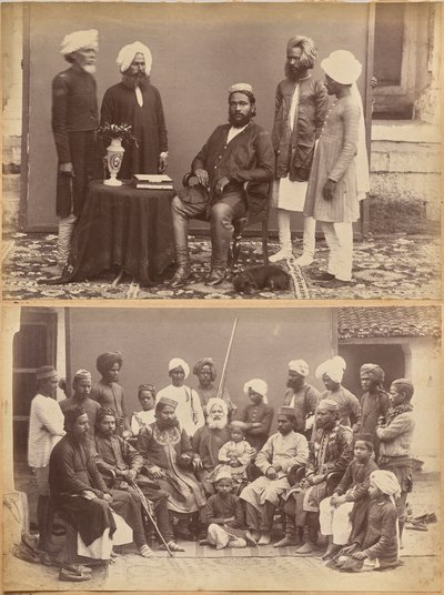 Ramkishore Singh, Rewa (Vorderseite, oben); Familie von Mowhri Rahman Alli Khan, Rewa (Vorderseite, unten) von Raja Deen Dayal