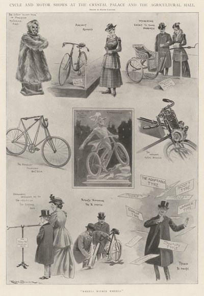 Fahrrad- und Motorradausstellungen im Crystal Palace und der Agricultural Hall von Ralph Cleaver