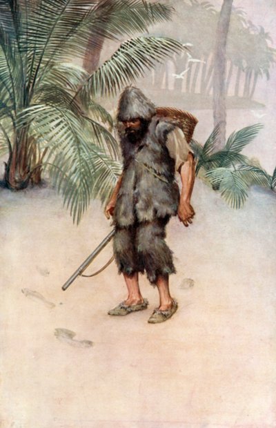Illustration für Robinson Crusoe von Daniel Defoe von Ralph Noel Pocock