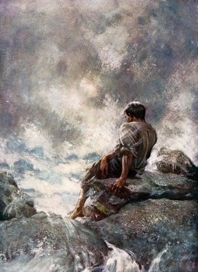 Illustration für Robinson Crusoe von Daniel Defoe von Ralph Noel Pocock