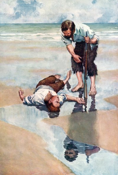 Illustration für Robinson Crusoe von Daniel Defoe von Ralph Noel Pocock