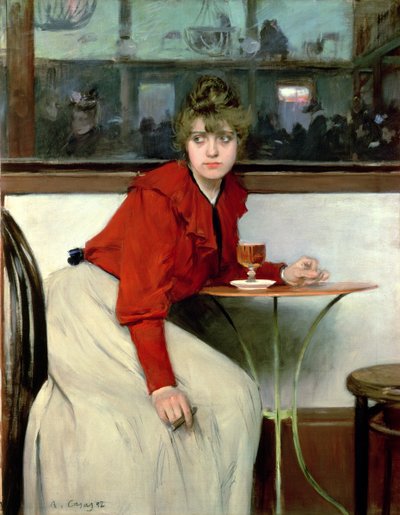 Mädchen in einer Bar von Ramon Casas i Carbo