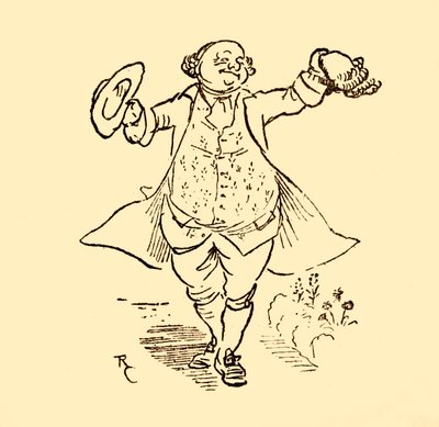 John Gilpins Freund leiht ihm eine Perücke und einen Hut, 1878, um 1918 von Randolph Caldecott