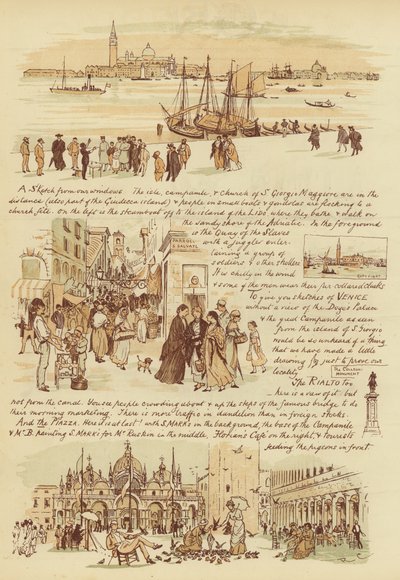 An unsere Freunde, die noch nie in Venedig waren (Chromolithographie) von Randolph Caldecott