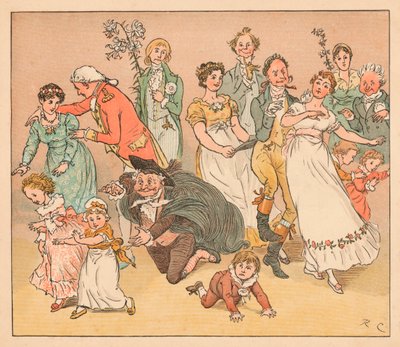 ...und sie alle begannen das Spiel Fang-mich-wenn-du-kannst zu spielen..., um 1885, 1934 von Randolph Caldecott