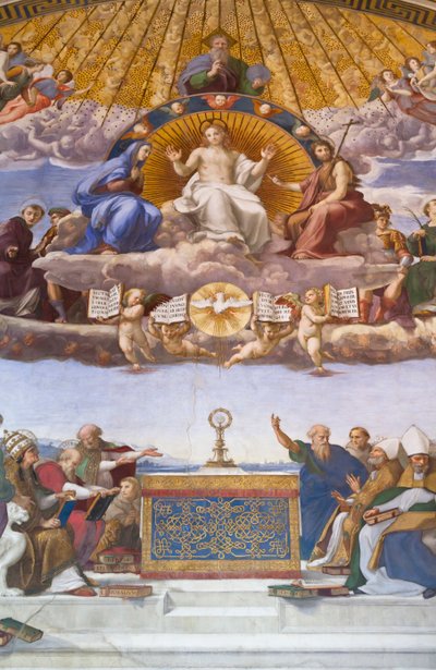 Disputation des Heiligen Sakraments - Fresko von Raffael von Raphael (1483 1520)