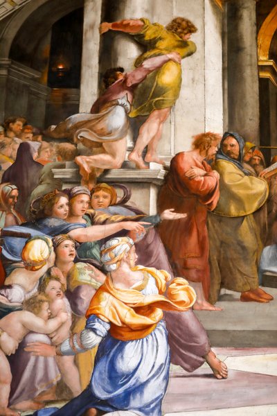 Vertreibung des Heliodor aus dem Tempel (Detail) von Raphael