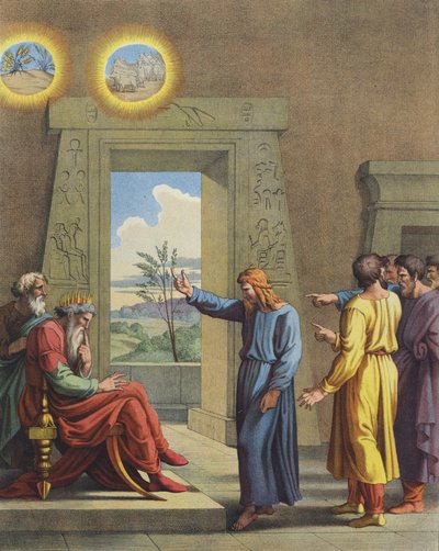 Joseph deutet die Träume des Pharao von after Raphael