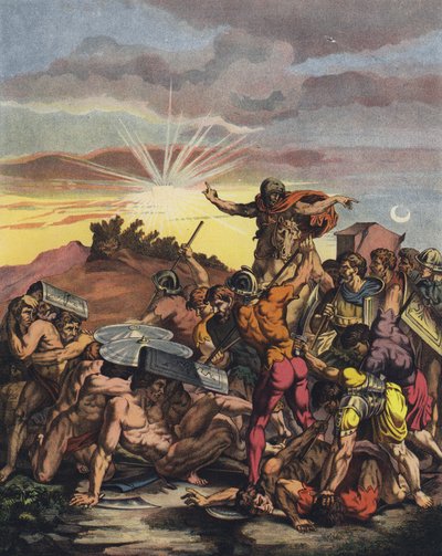 Josua befiehlt der Sonne, während der Schlacht von Gibeon stillzustehen von after Raphael