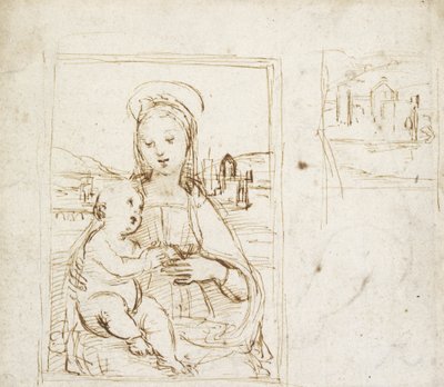 Studie für ein Bild der Jungfrau und des Kindes von Raphael