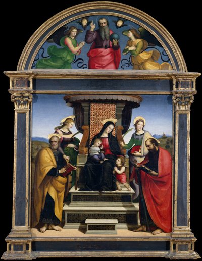 Madonna und Kind auf dem Thron mit Heiligen, ca. 1504 von Raphael