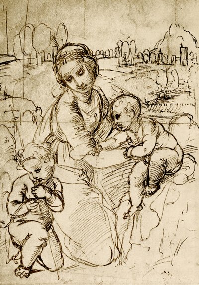 Madonna und Kind mit St. Johannes von Raffaello Sanzio Raphael