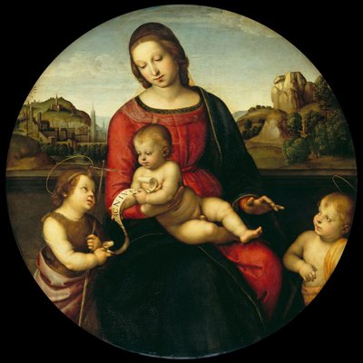 Maria mit dem Kind, Johannes dem Täufer und einem heiligen Knaben (Madonna Terranuova) von Raphael