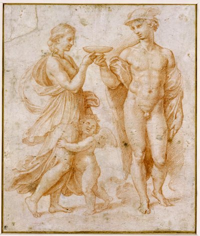 Merkur bietet Psyche den Kelch der Unsterblichkeit an von Raphael