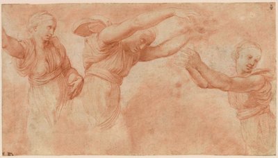 Studie für die Götter, die die Hochzeit von Psyche und Amor feiern, 1518-1519 von Raphael