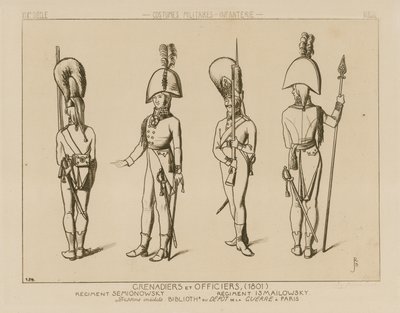 Russische Grenadiere und Offiziere, 1801 von Raphael Jacquemin