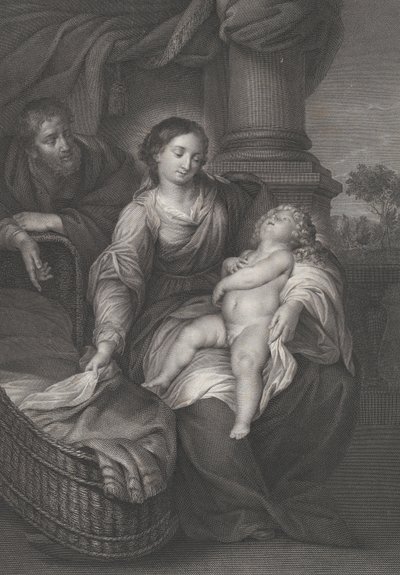 Die Heilige Familie, mit dem schlafenden Christuskind im Schoß der Jungfrau, ca. 1778-86 von Raphael Morghen
