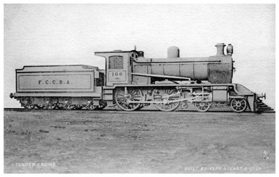 4-4-0 Tenderlokomotive, Dampflokomotive gebaut von Kerr, Stuart und Co, frühes 20. Jahrhundert von Raphael Tuck