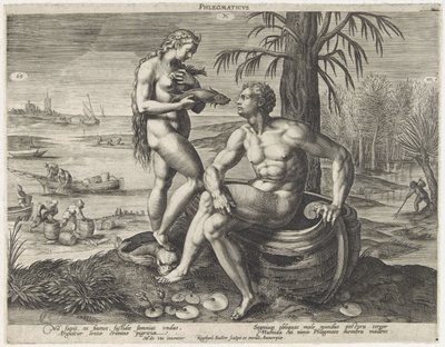 Phlegmatisches Temperament (Serie: Vier Temperamente) von Raphaël Sadeler (I)
