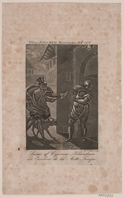 Szene von Cypresse-Knudsen. Zusatzkupfer zu Rosenbladene Nr. 6, 1837 von Rasmus Nicolai Nielsen