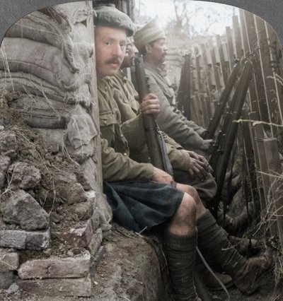 Indische Soldaten in den Schützengräben, Erster Weltkrieg von Realistic Travels Publishers