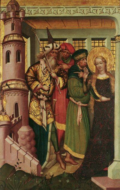 Die hl. Barbara wird in den Turm geführt von Regensburger Maler