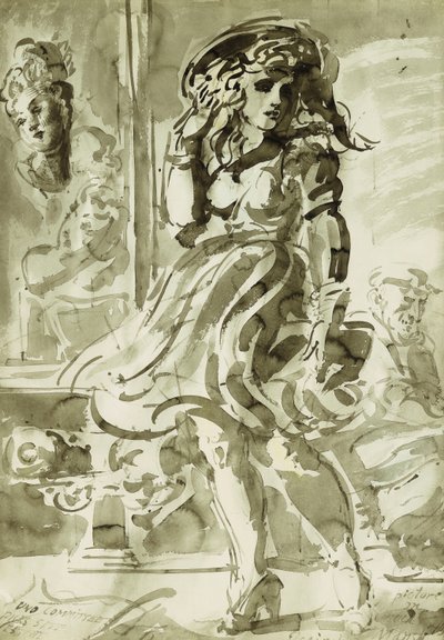 Ein vom Wind verwehter Rock: Eine doppelseitige Zeichnung von Reginald Marsh