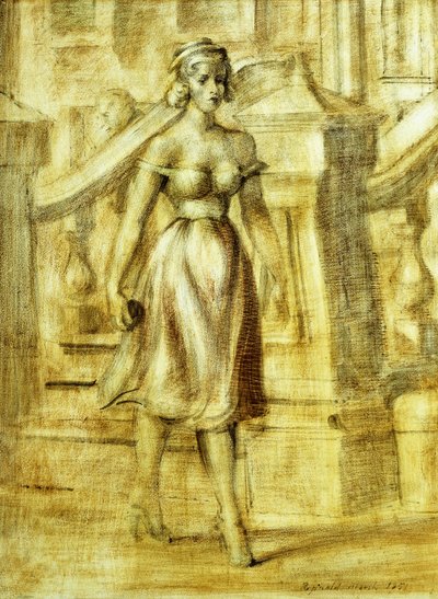 Spazierende Dame: Ein Doppelgemälde von Reginald Marsh