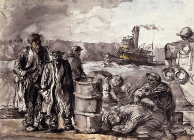An den Docks von Reginald Marsh