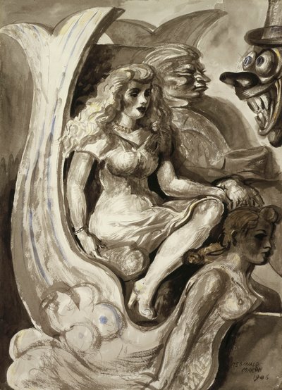 Reiter in einem Meerjungfrauentunnelboot von Reginald Marsh