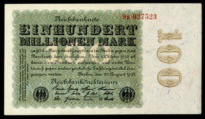 Papiermark der Weimarer Republik, Hyperinflationszeit nach dem Ersten Weltkrieg von Reichsbankdirektorium Berlin