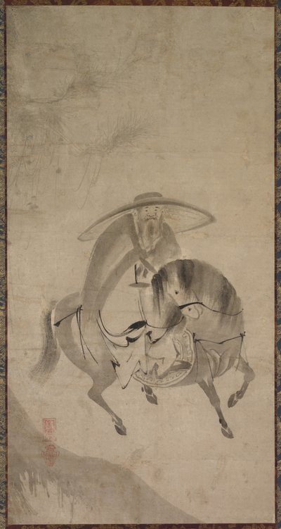 Su Dongpo reitet auf einem Esel, spätes 16. bis frühes 17. Jahrhundert von Reietsu