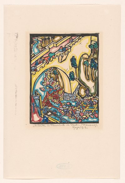 Arbeiten im Flussbett der Etsch von Reijer Stolk (signed by artist)