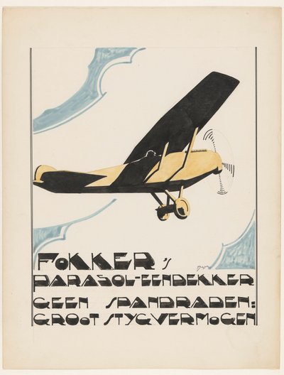 Fokkers Parasol-Eindecker von Reijer Stolk (signed by artist)