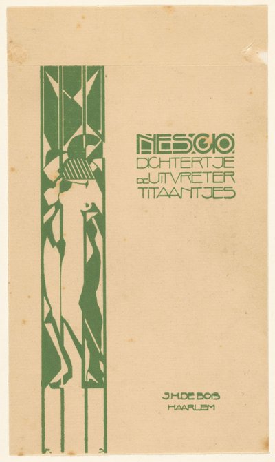 Einbandentwurf für: Nescio, Dichtertje, de uitvreter und titaantjes, 1918 von Reijer Stolk