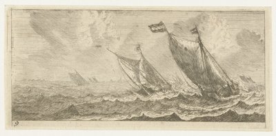 Fähren auf rauer See von Reinier Nooms