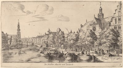 Noordenmarkt mit der Noorden Kerk (De Noorder Marckt met de Kerck) von Reinier Nooms, called Zeeman