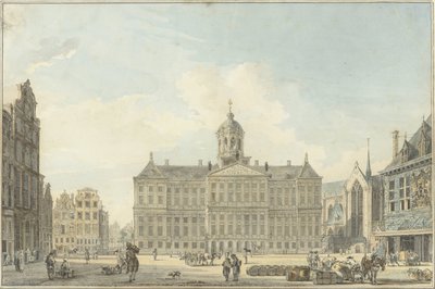 Amsterdam, der Dam mit dem Rathaus und der Waage von Reinier Vinkeles (I)