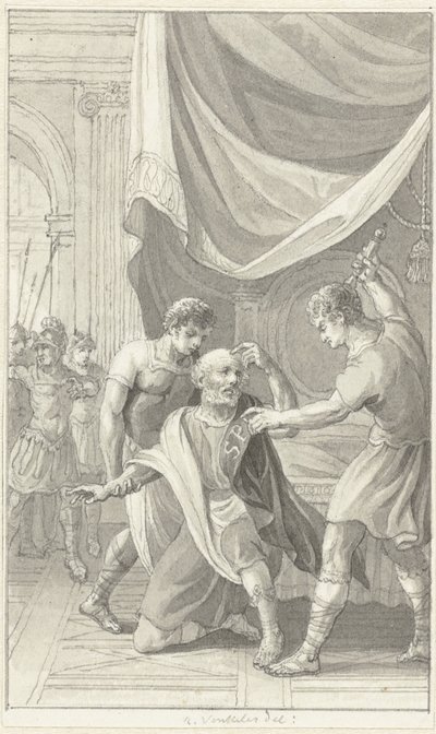Der achtzigjährige Gordianus zum Kaiser gezwungen von Reinier Vinkeles (I)