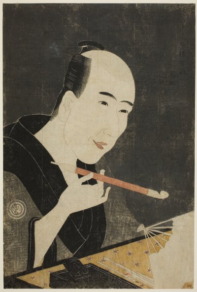 Porträt von Santo Kyoden, dem Meister von Kyobashi (Edo hana Kyobashi natori) von Rekisentei Eiri