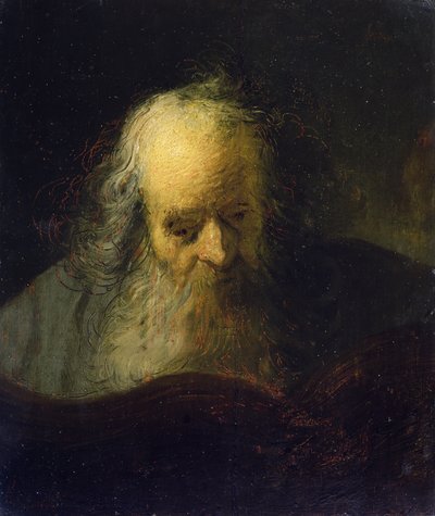 Ein alter Mann, der ein Buch liest von Rembrandt Harmensz. van Rijn (circle of)